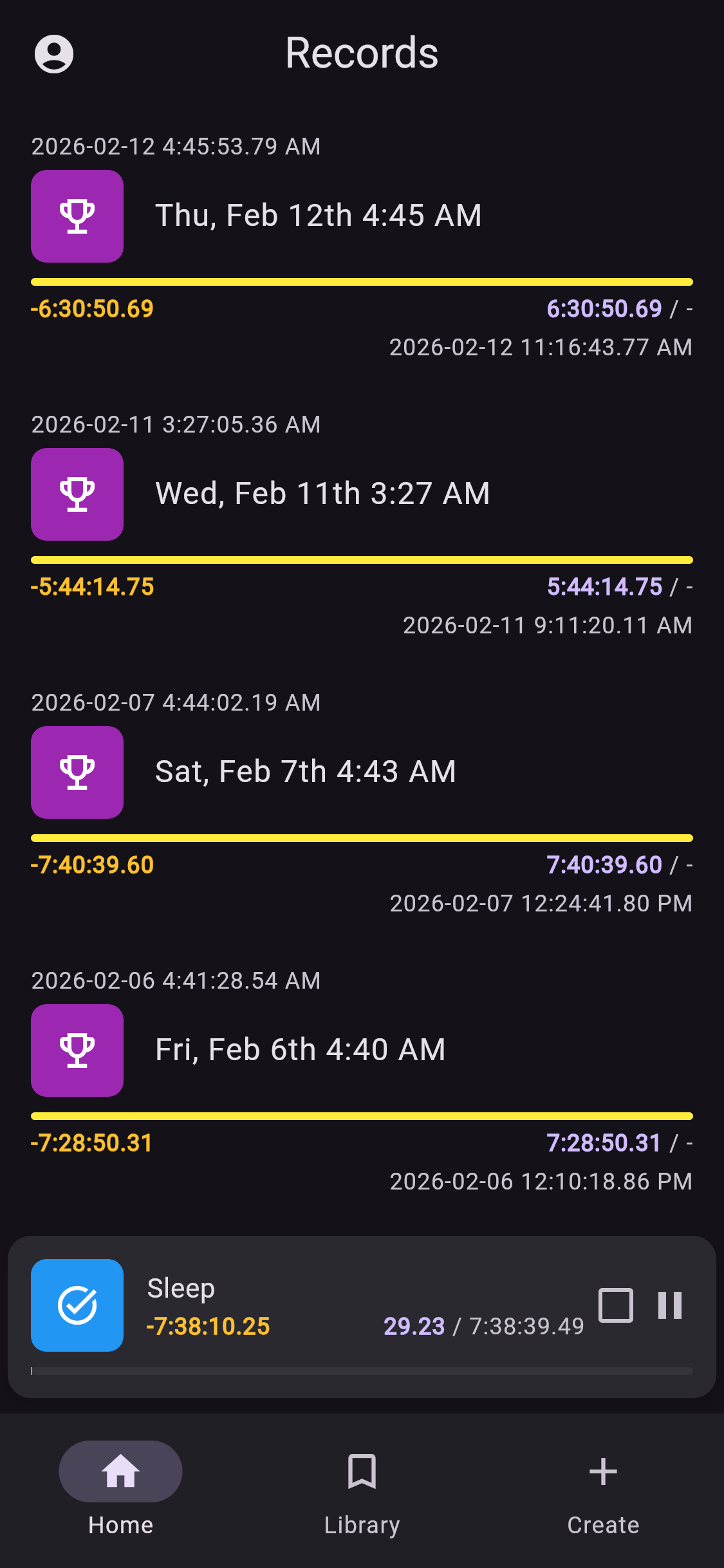 records screenshot